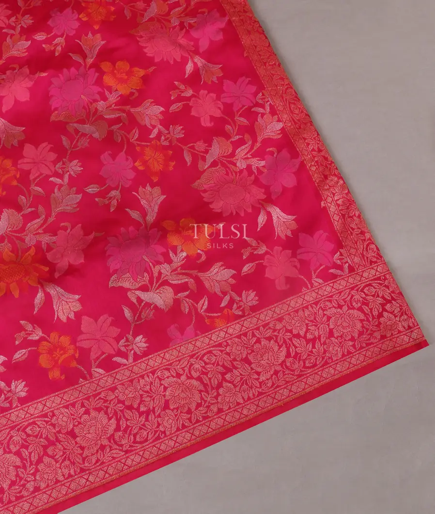 Magenta Banaras Silk Saree T522702-image