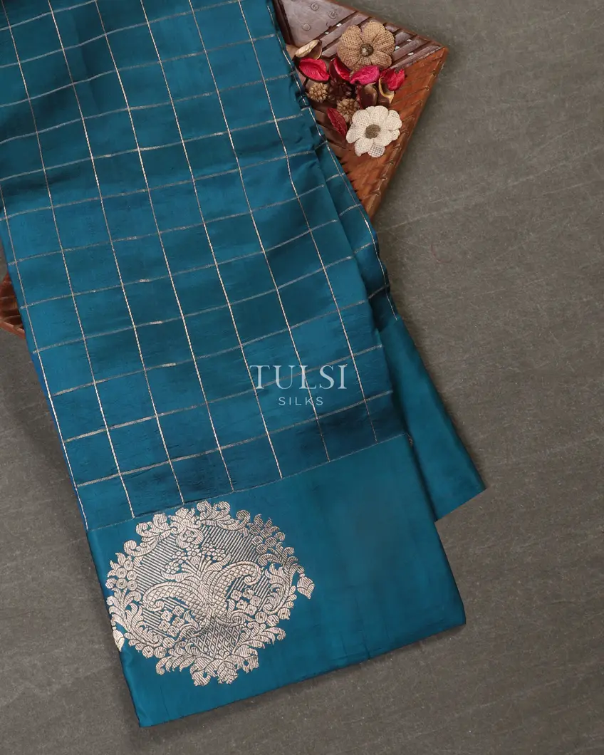 Blue Banaras Silk Saree T537862-image