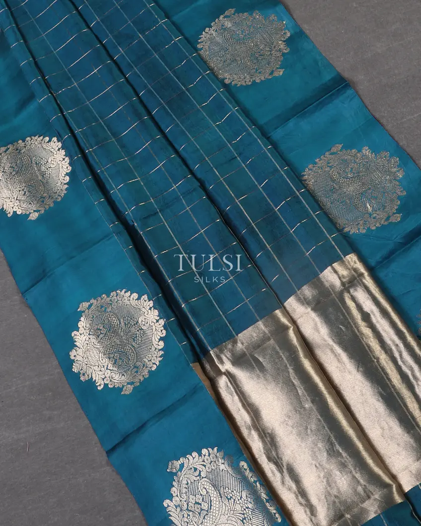 Blue Banaras Silk Saree T5378624