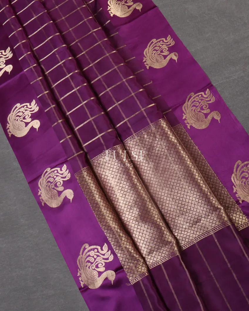 Purple Banaras Silk Saree T5376694