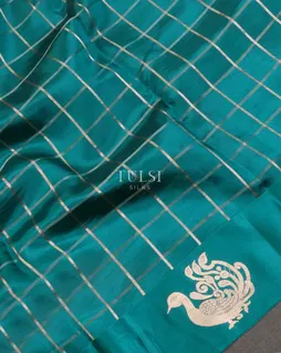 Peacock Blue Banaras Silk Saree T5376705