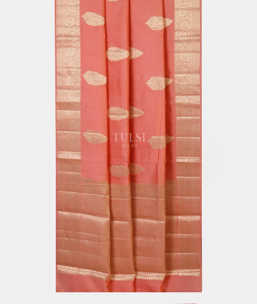 Peach Chaniya Silk Saree T5184872