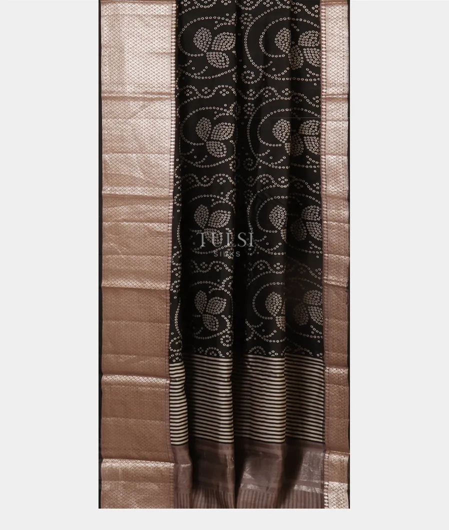 Black Chaniya Silk Saree T5198202