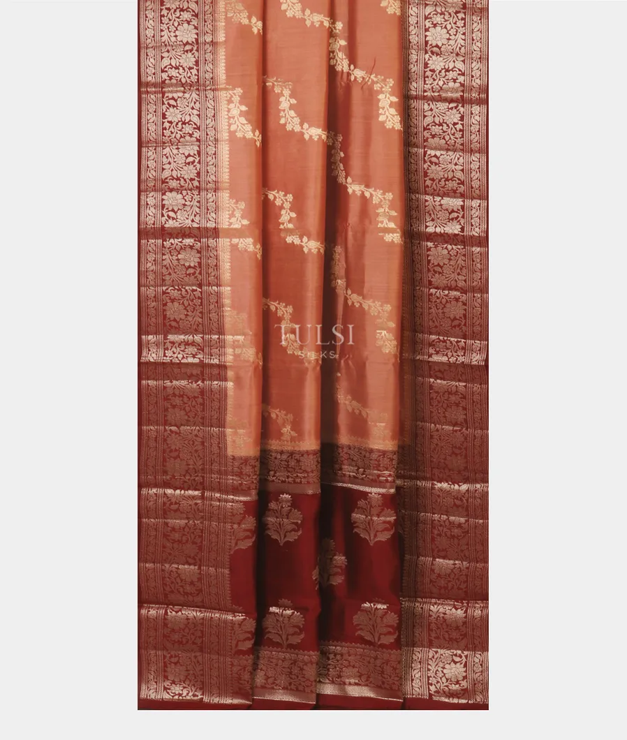 Peach Chaniya Silk Saree T5106962