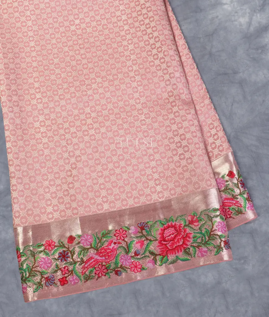 Pink Kanjivaram Embroidery Silk Saree T530537-image