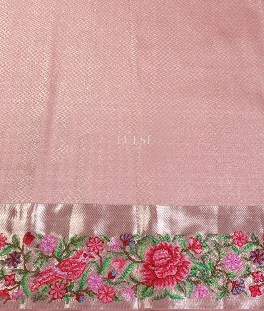 Pink Kanjivaram Embroidery Silk Saree T5305373
