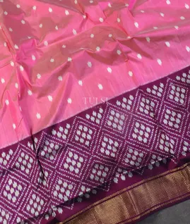 Pink Ikat Silk Saree T5407925