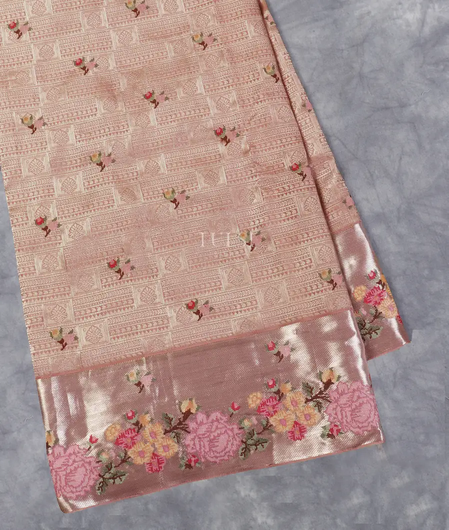 Mauve Pink Kanjivaram Embroidery Silk Saree T538370-image