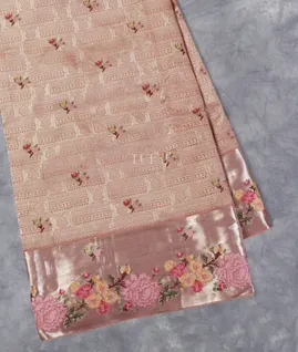 Mauve Pink Kanjivaram Embroidery Silk Saree T5383701
