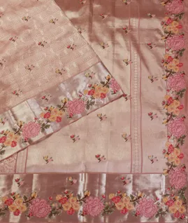 Mauve Pink Kanjivaram Embroidery Silk Saree T5383702