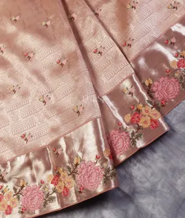 Mauve Pink Kanjivaram Embroidery Silk Saree T5383704