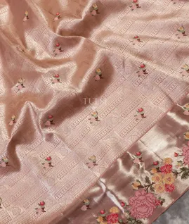 Mauve Pink Kanjivaram Embroidery Silk Saree T5383705