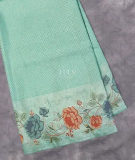 Blue Kanjivaram Embroidery Silk Saree T5369441