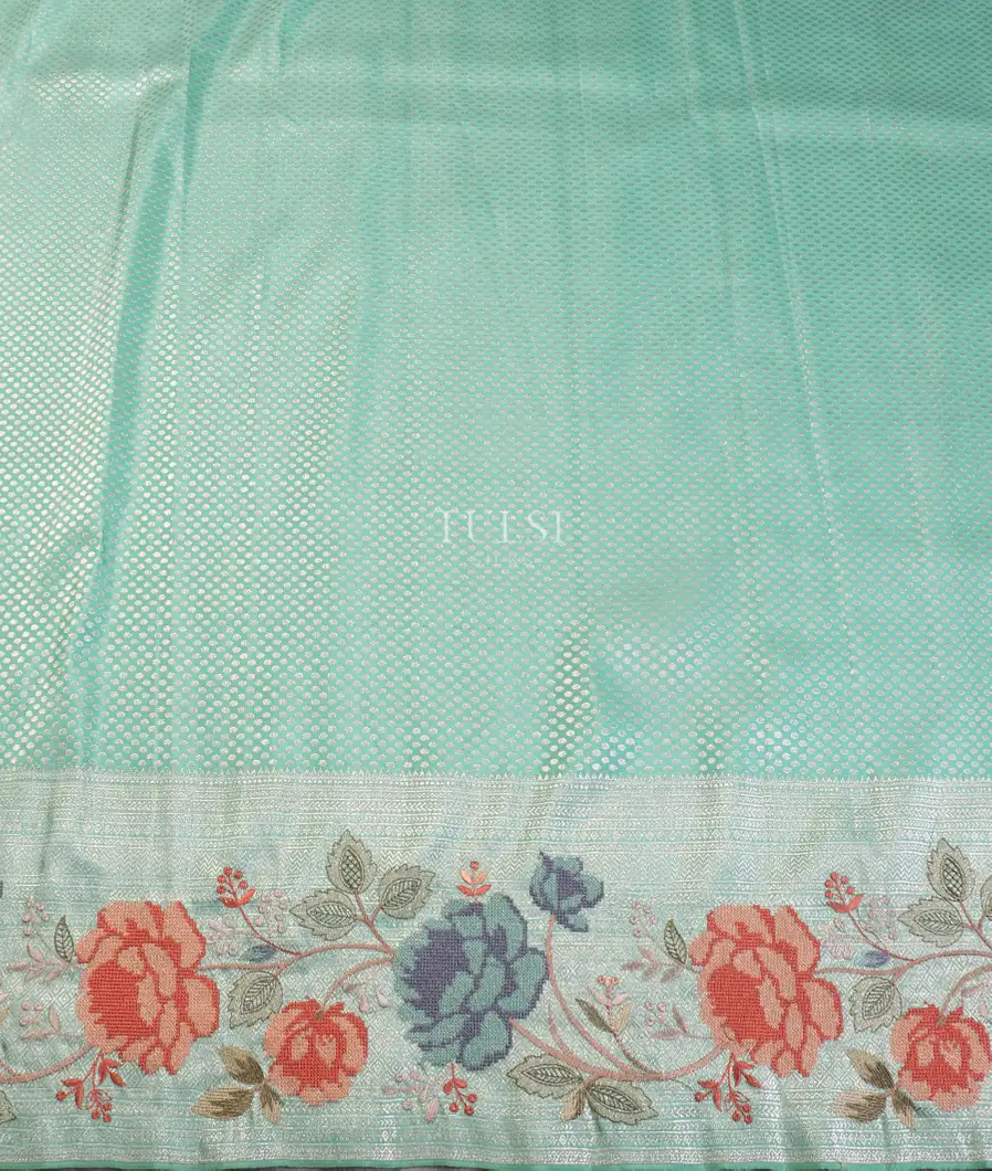 Blue Kanjivaram Embroidery Silk Saree T5369443