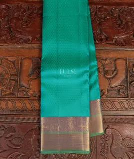 Bluish Green Soft Silk Saree T4300321