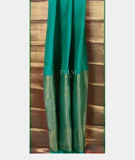 Bluish Green Soft Silk Saree T4300322