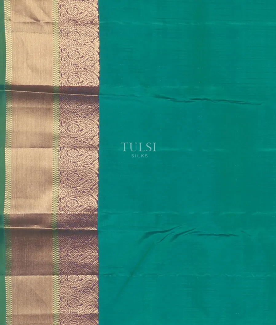 Bluish Green Soft Silk Saree T4300323