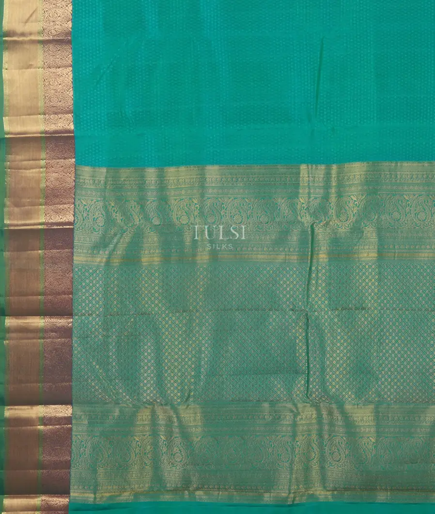 Bluish Green Soft Silk Saree T4300324