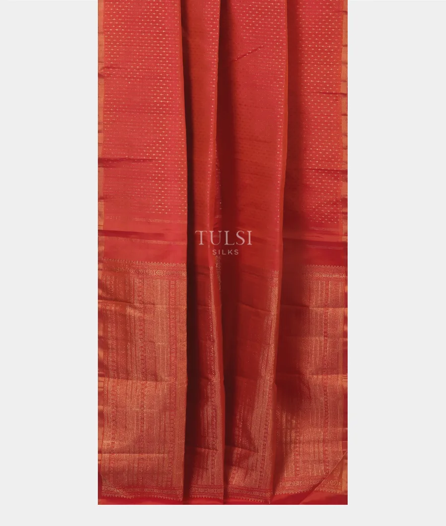 Pinkish Orange Kanjivaram Silk Saree T5385382