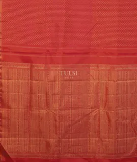Pinkish Orange Kanjivaram Silk Saree T5385384