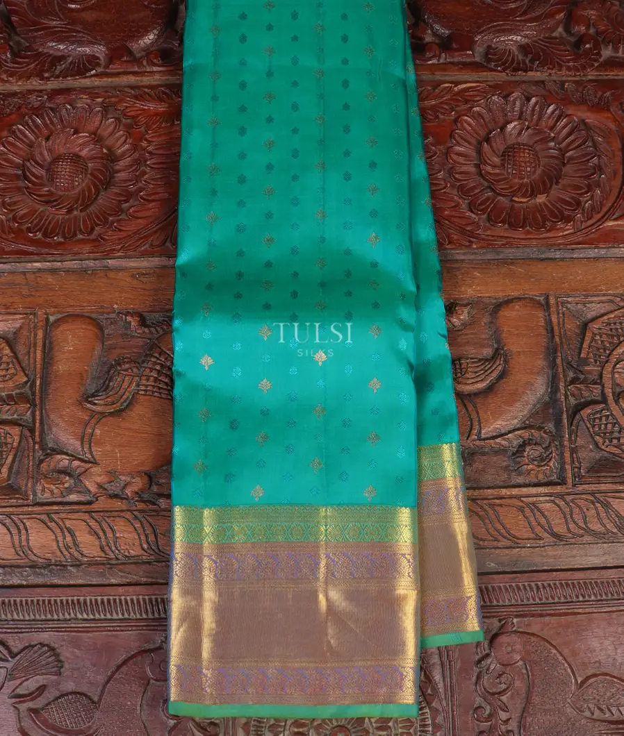 Peacock Blue Soft Silk Saree T535679-image