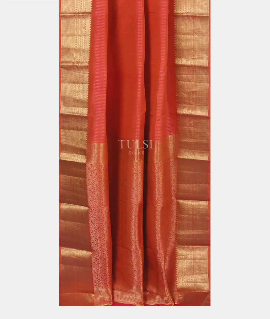Pinkish Orange Soft Silk Saree T5298362