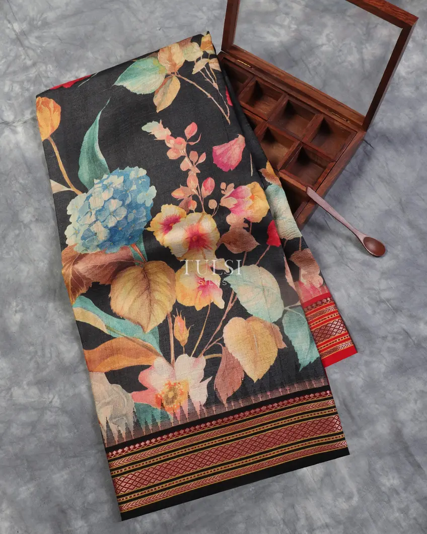 Elephant Grey Vidarbha Tussar Saree T530446-image