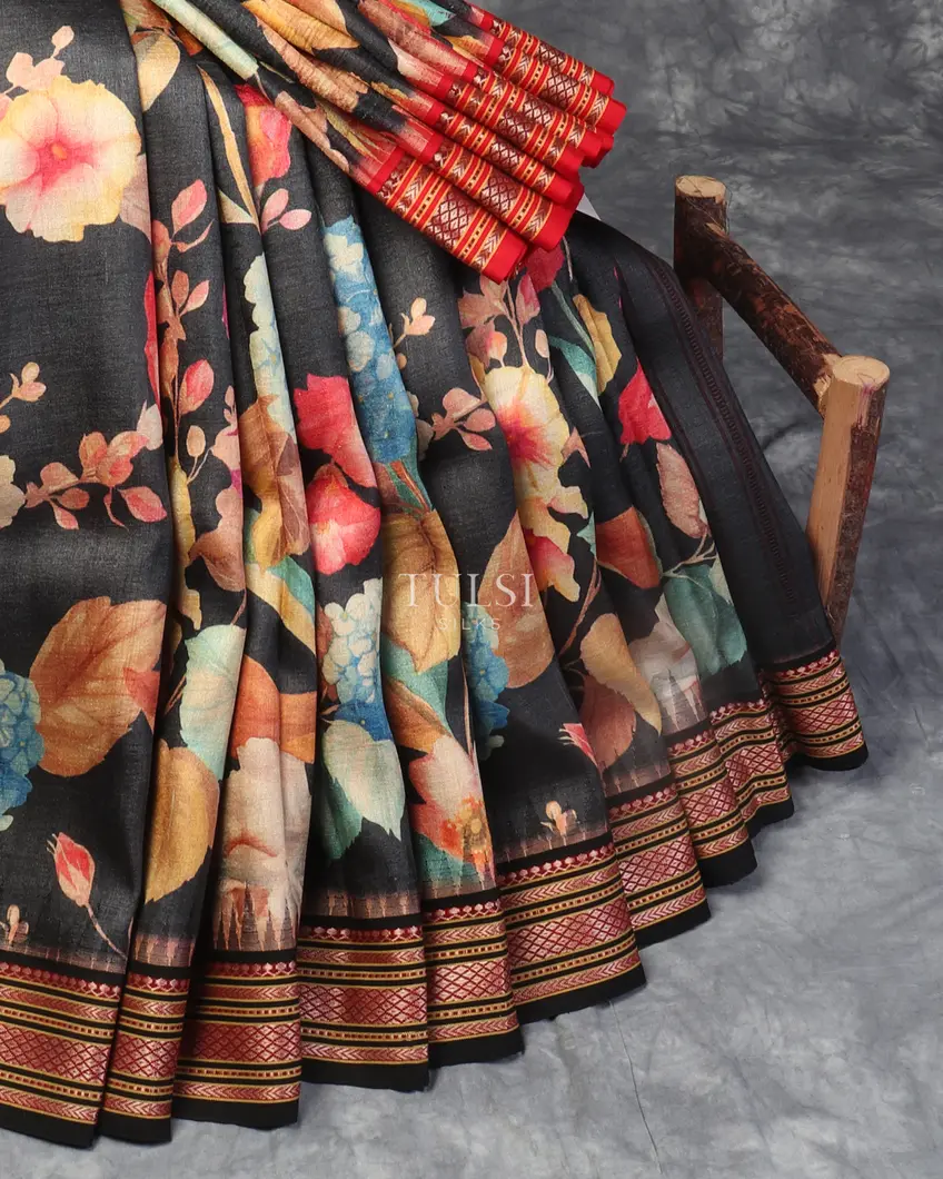 Elephant Grey Vidarbha Tussar Saree T5304462