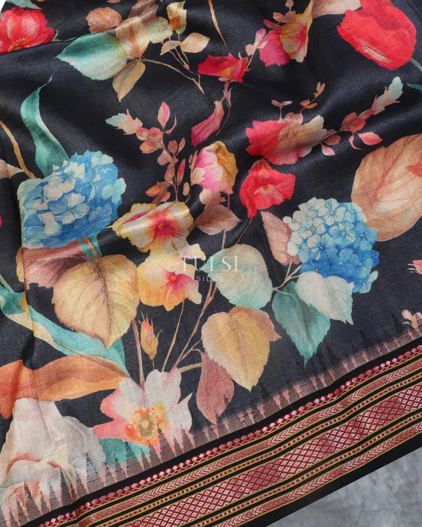 Elephant Grey Vidarbha Tussar Saree T5304464