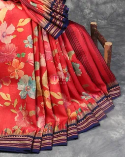 Red Vidarbha Tussar Saree T5304512