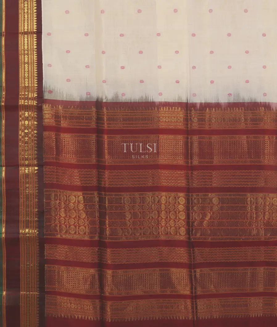 Off - White Silk Cotton Saree T5417244