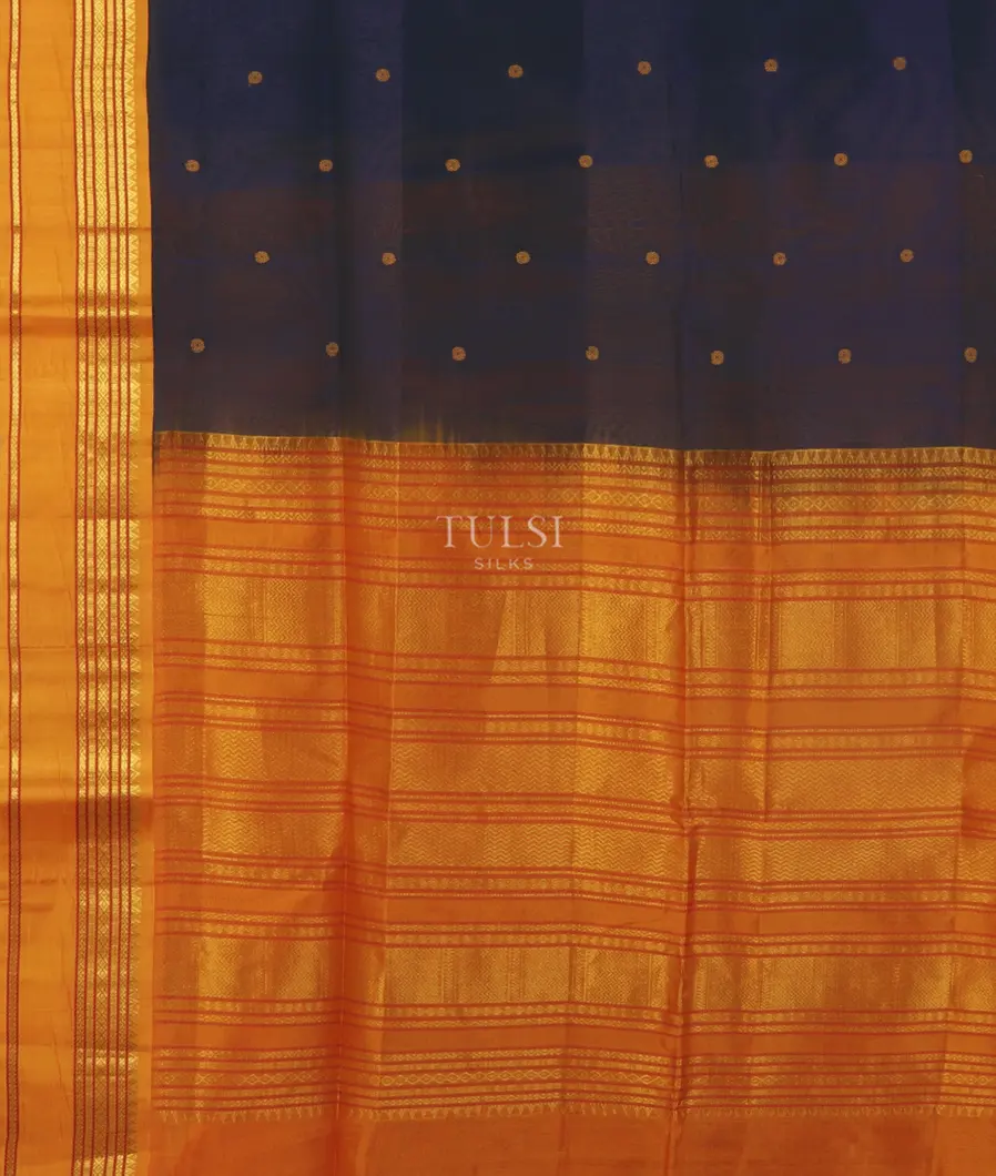 Blue Silk Cotton Saree T5417224