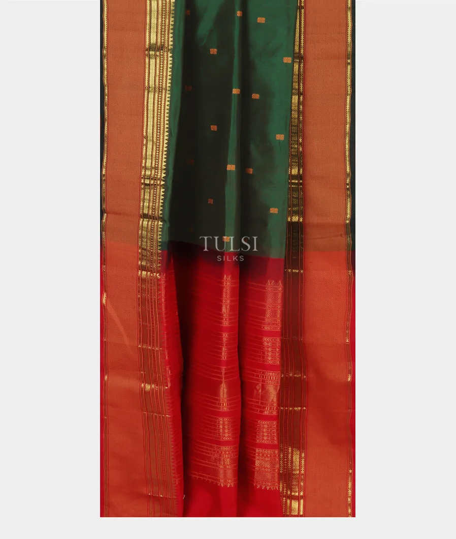 Green Silk Cotton Saree T5417812