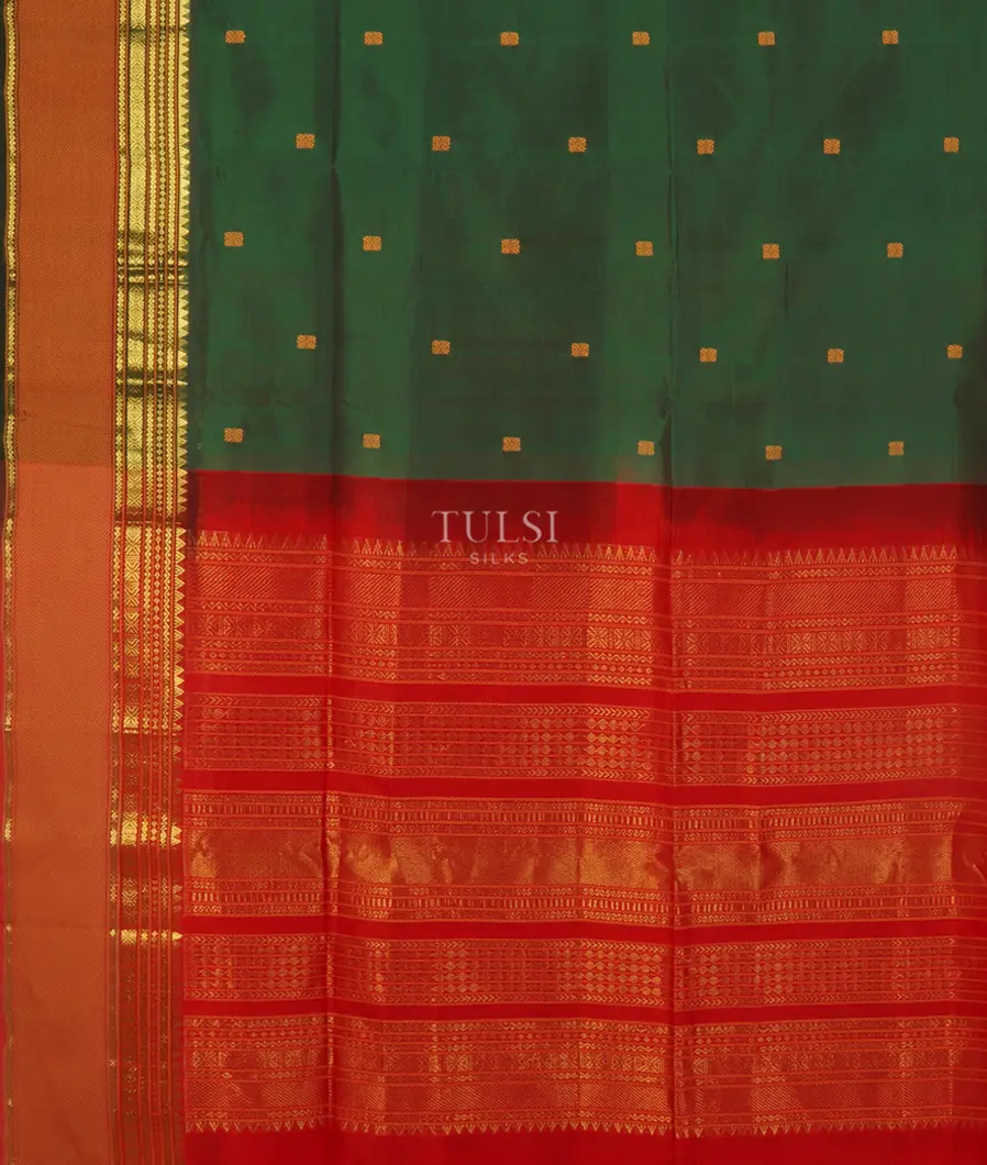 Green Silk Cotton Saree T5417814