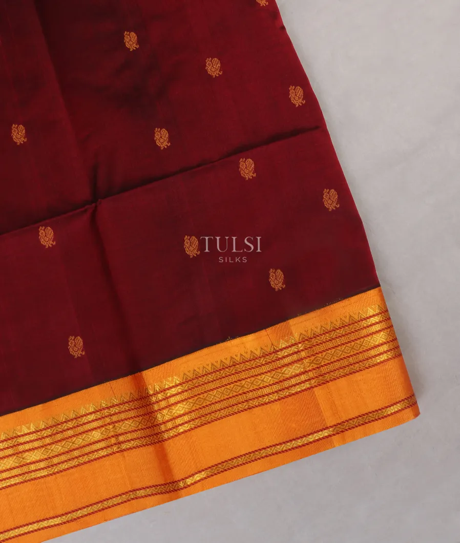Maroon Silk Cotton Saree T541720-image