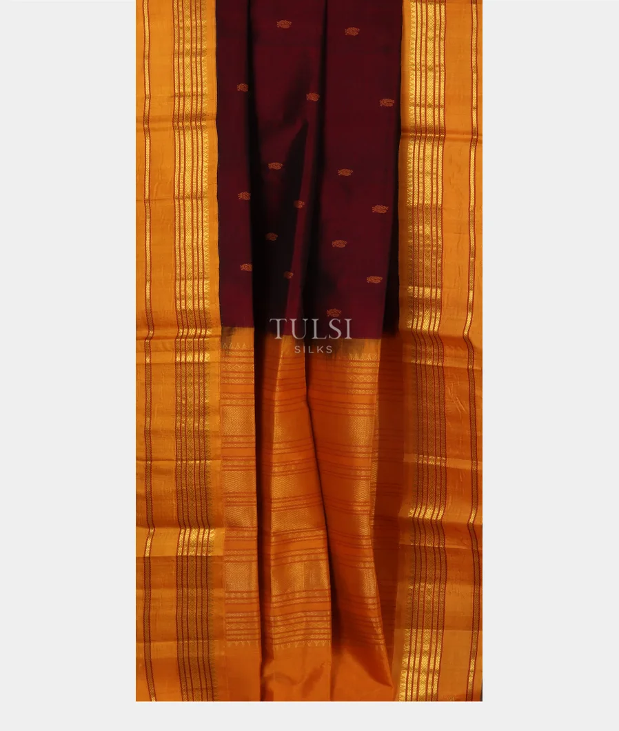Maroon Silk Cotton Saree T5417202
