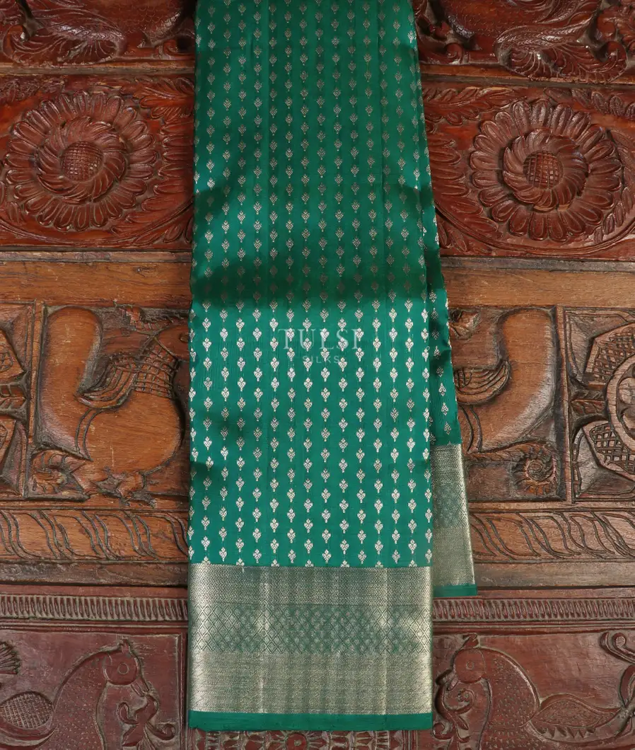 Bluish Green Kanjivaram Silk Saree T530881-image