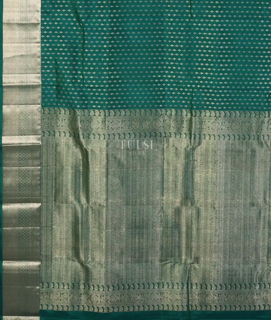 Bluish Green Kanjivaram Silk Saree T5308814