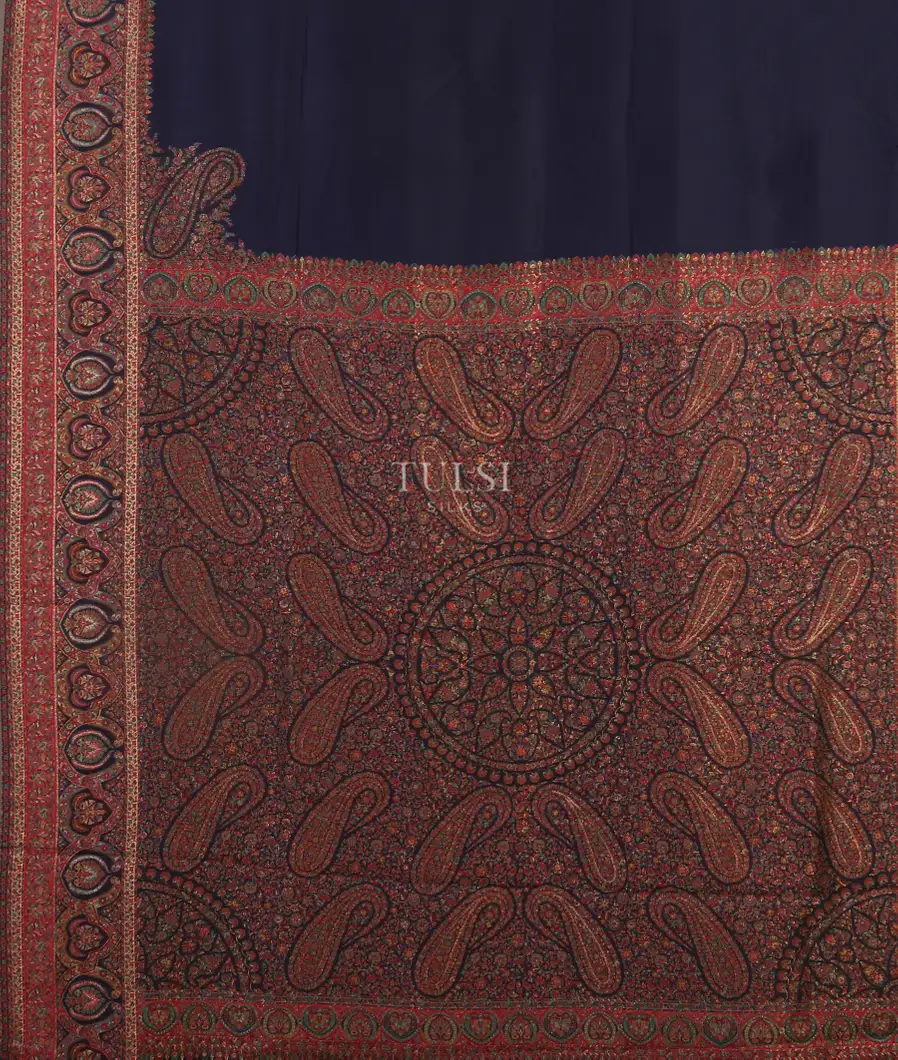 Blue Kashmir Kani Silk Saree T5298824