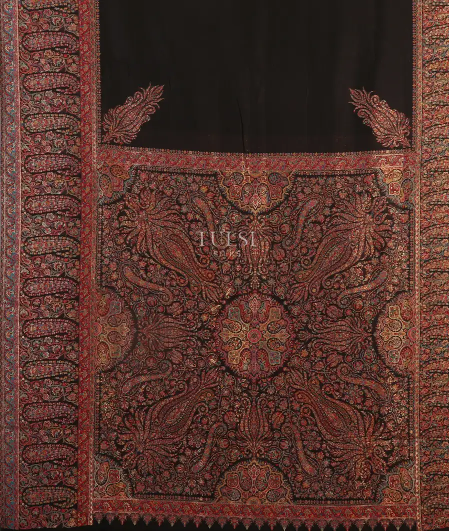 Black Kashmir Kani Silk Saree T5298754