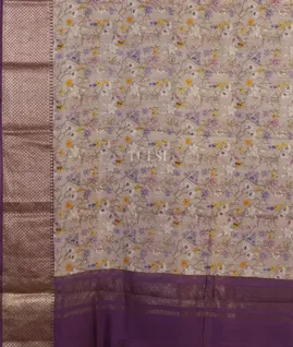 Grey Chaniya Silk Saree T5420694