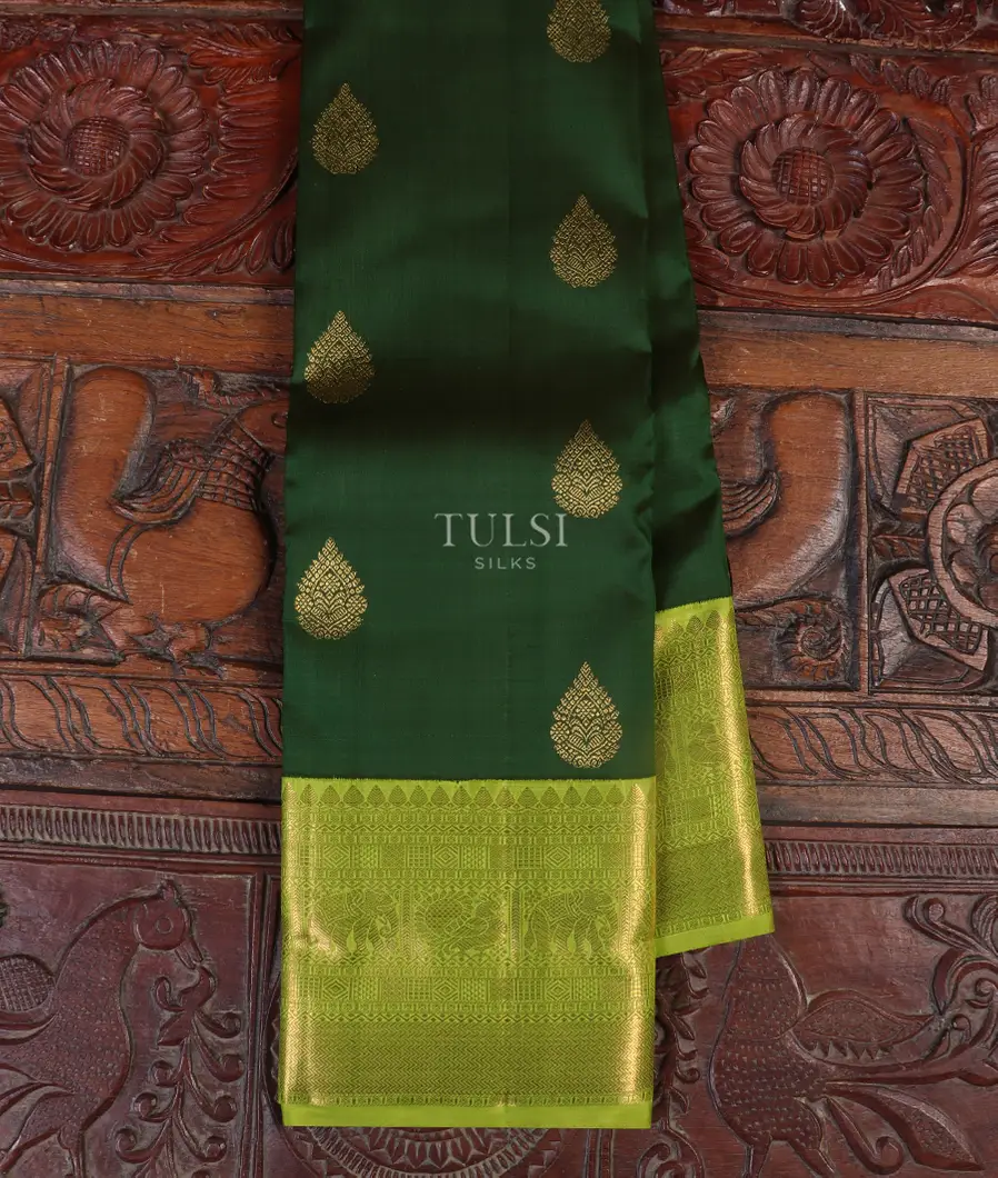 Bottle Green Kanjivaram Silk Saree T539577-image
