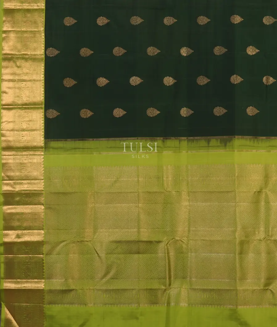 Bottle Green Kanjivaram Silk Saree T5395774