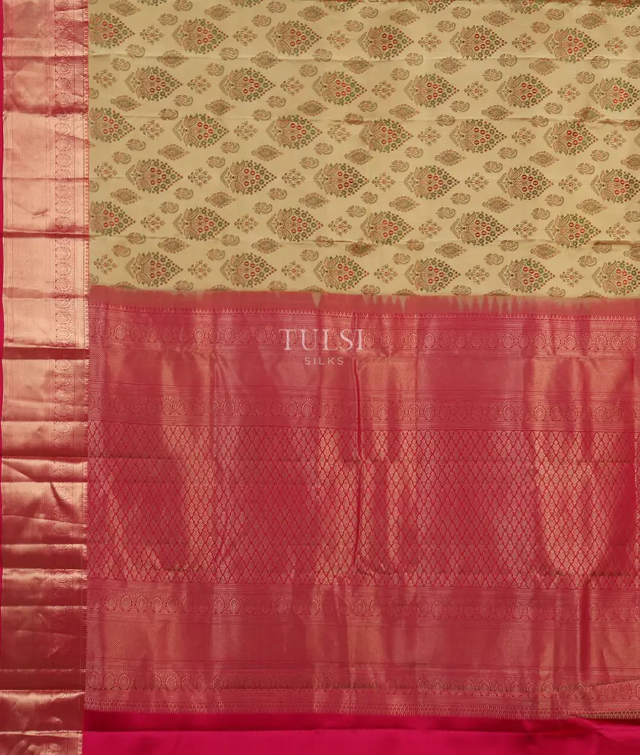 Beige Soft Silk Saree T5388384