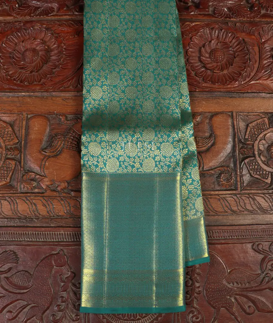 Peacock Blue Kanjivaram Silk Saree T507362-image