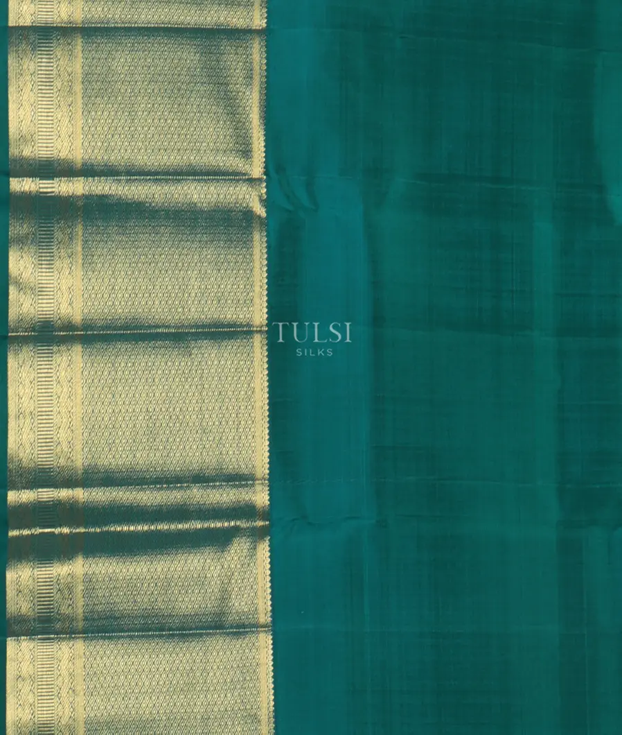 Peacock Blue Kanjivaram Silk Saree T5073623