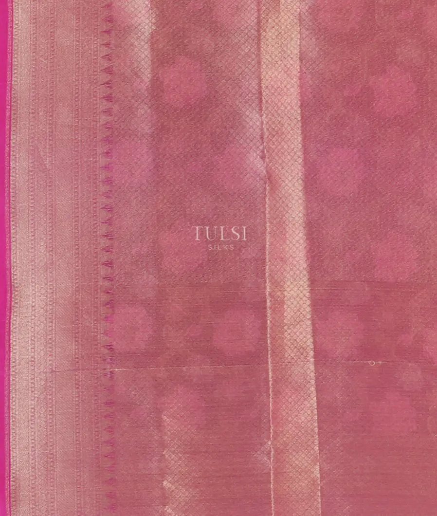 Pink Banaras Organza Saree T5421403