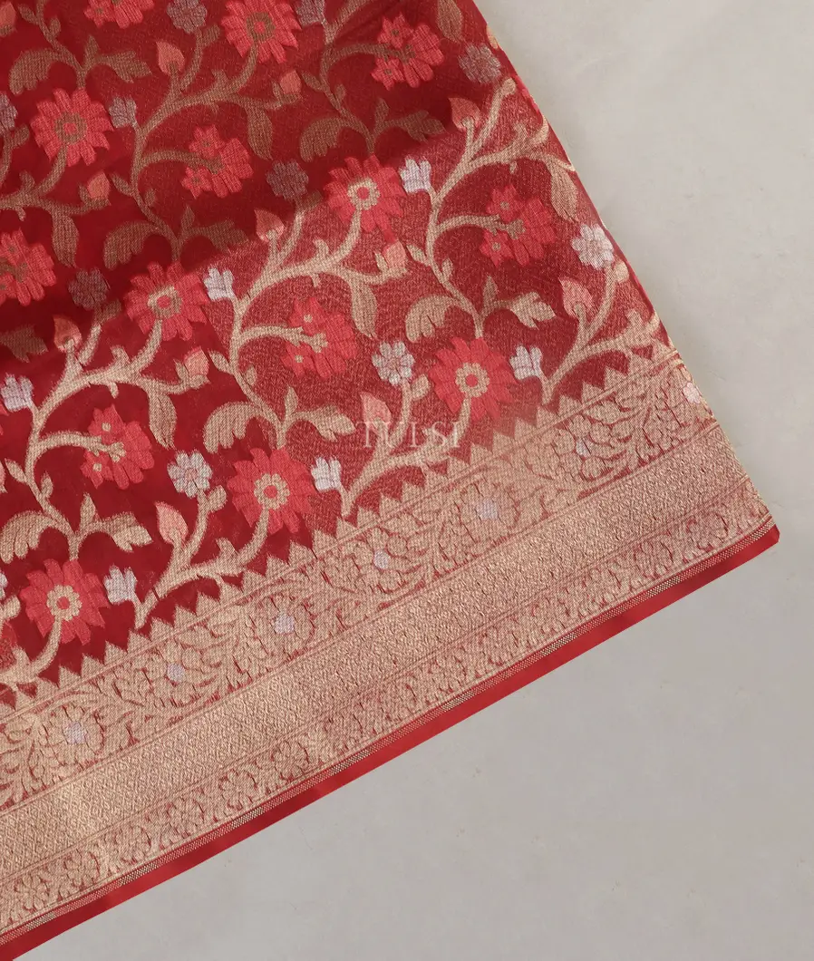 Maroon Banaras Organza Saree T533333-image
