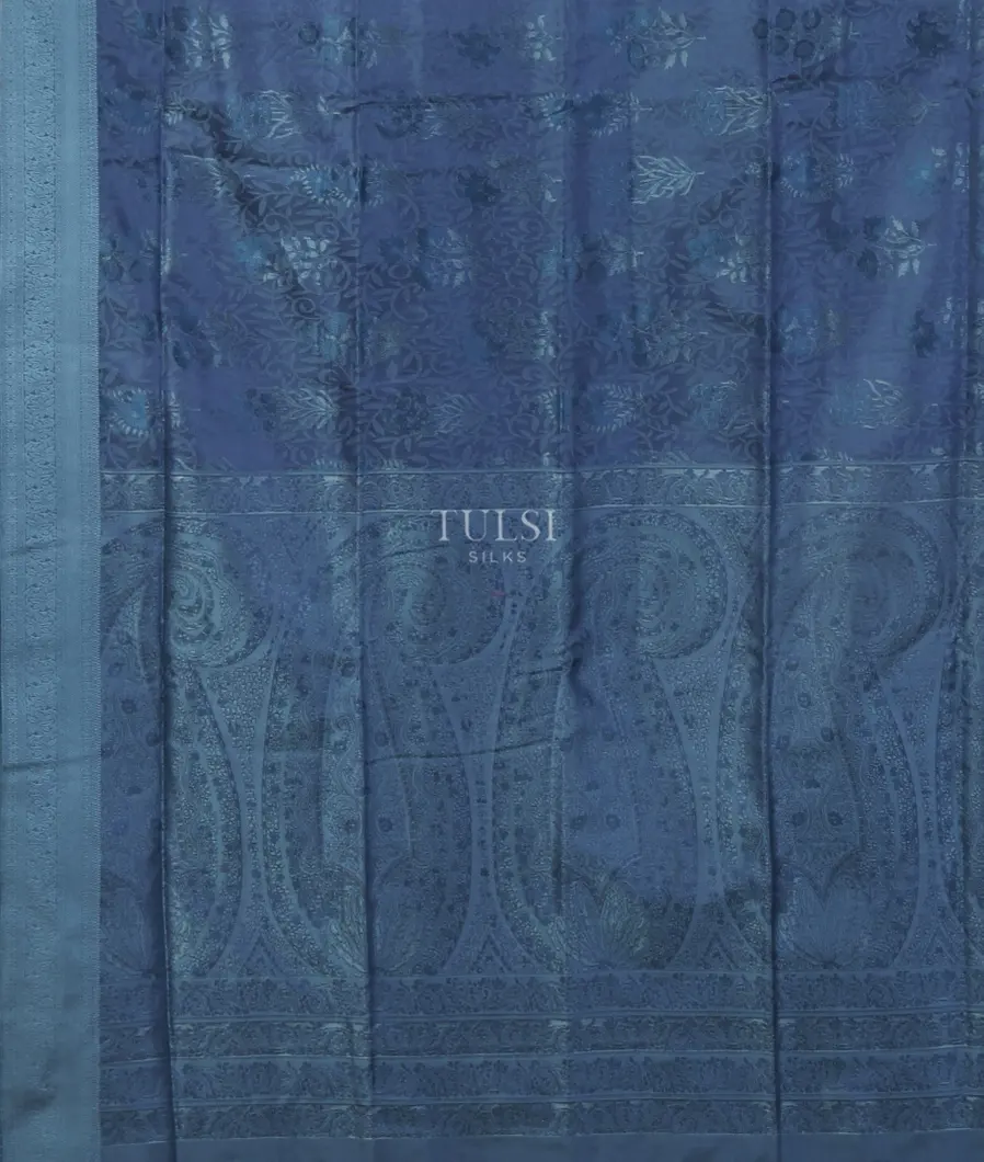 Blue Soft Silk Saree T5402814