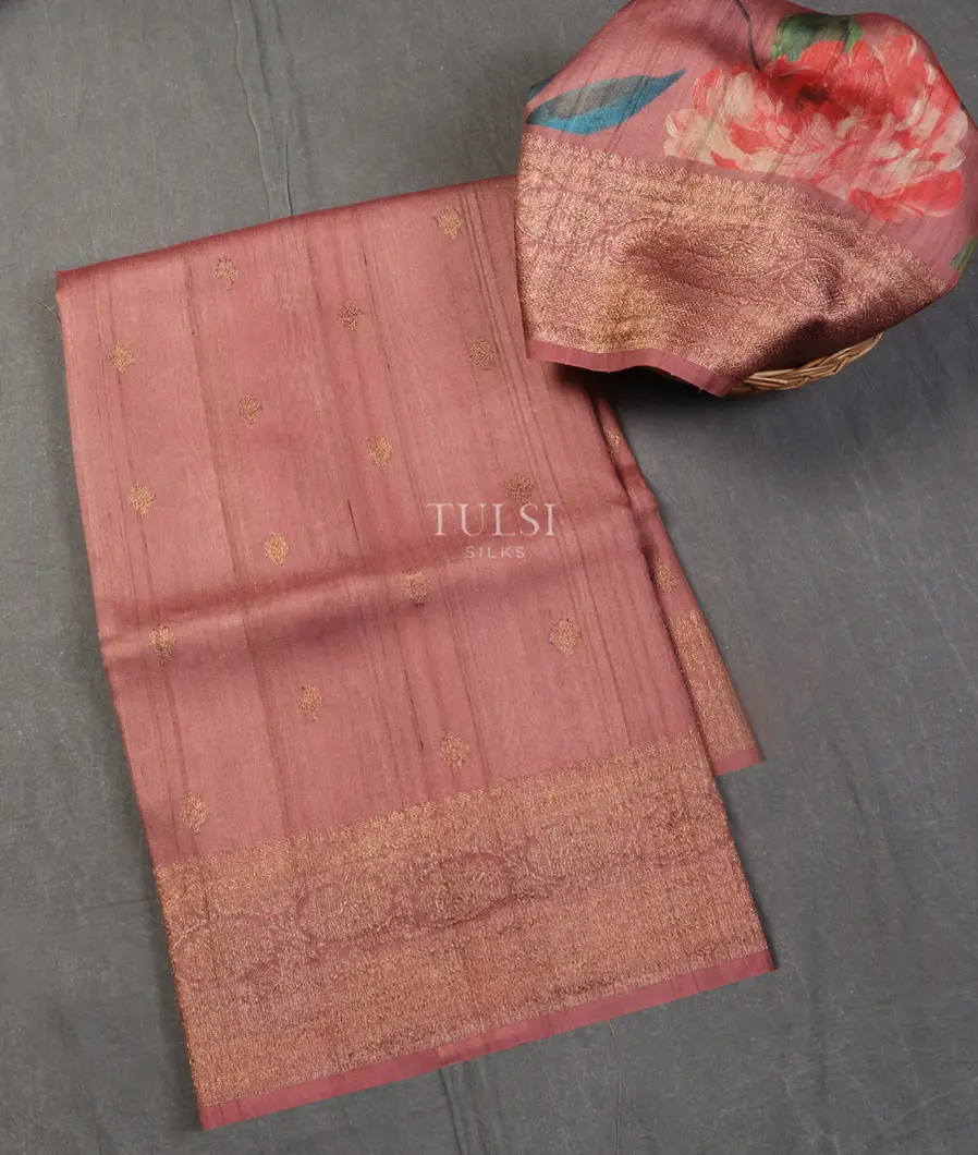 Pink Banaras Tussar Georgette Saree T541850-image